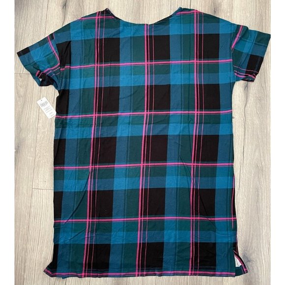 SOMA COOL NIGHTS Modern Sleep Night Shirt PJ Gown Plaid Green SMALL & MEDIUM $46 - Picture 3 of 10